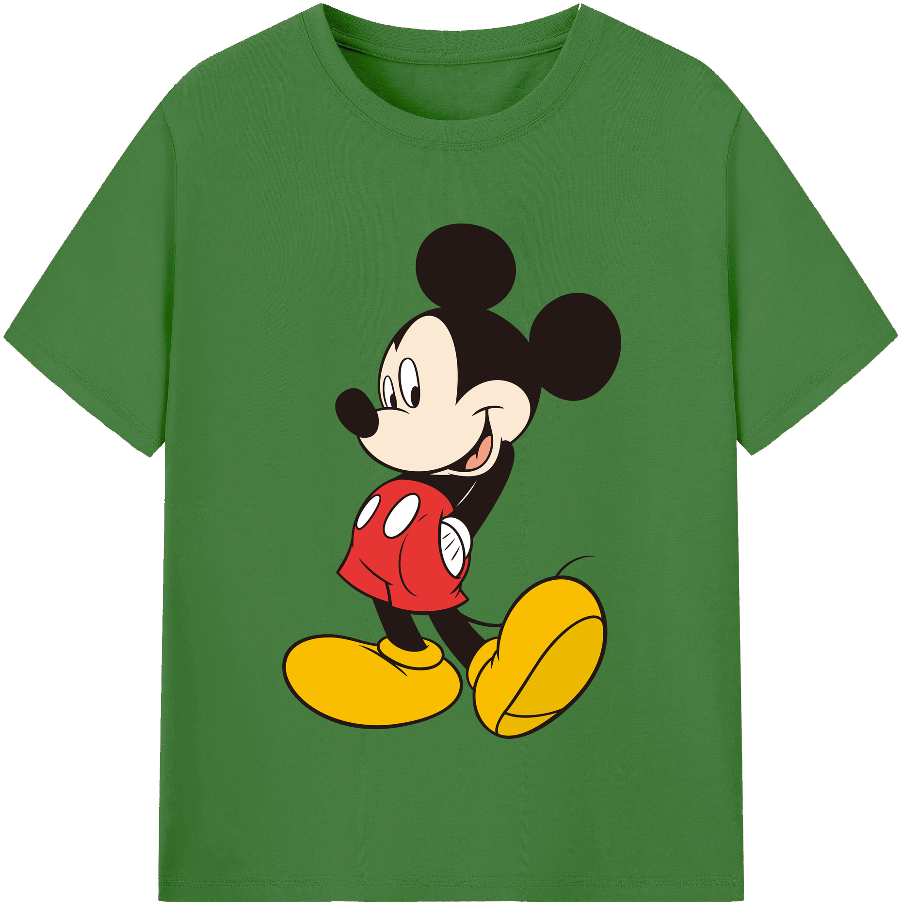 （画像用） ミッキーマウス Mickey Mouse レディースカジュアルプリントTシャツ（綿100％）